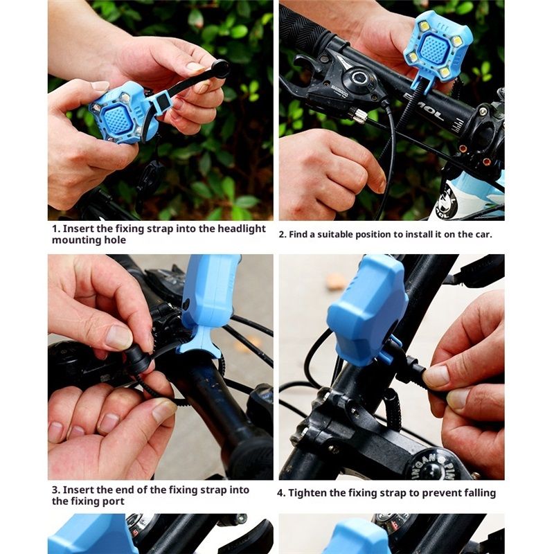 140dB Electric Bike Horn with Headlight, 2 in 1 Bicycle Horn 5 Sound Modes USB-C Rechargeable, Bike Bell with Large Range Floodlight Bike Horn for Adults Kids — image 4