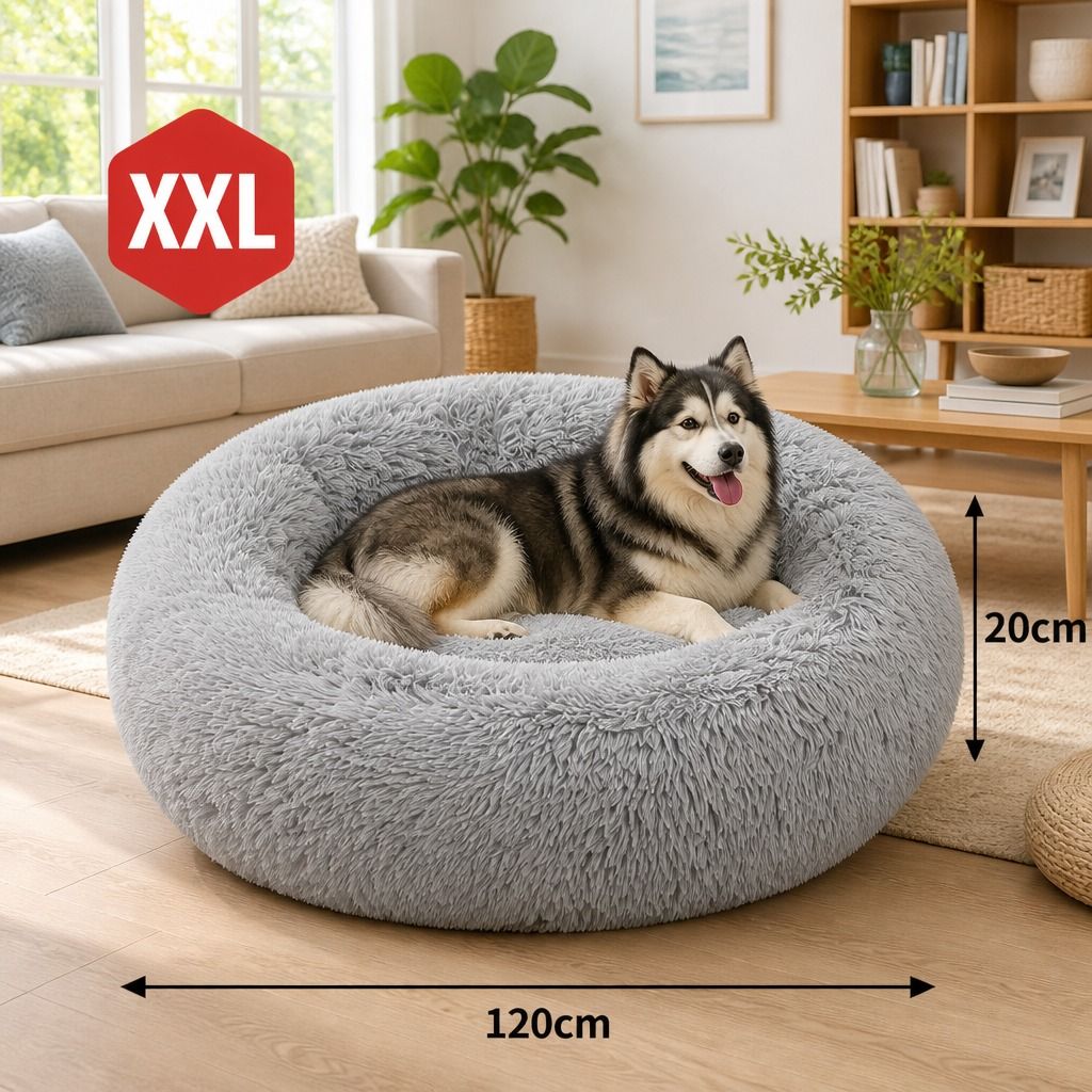 Pet Dog Bedding Warm Plush Round Comfortable Nest Comfy Sleep Kennel XXL — image 2