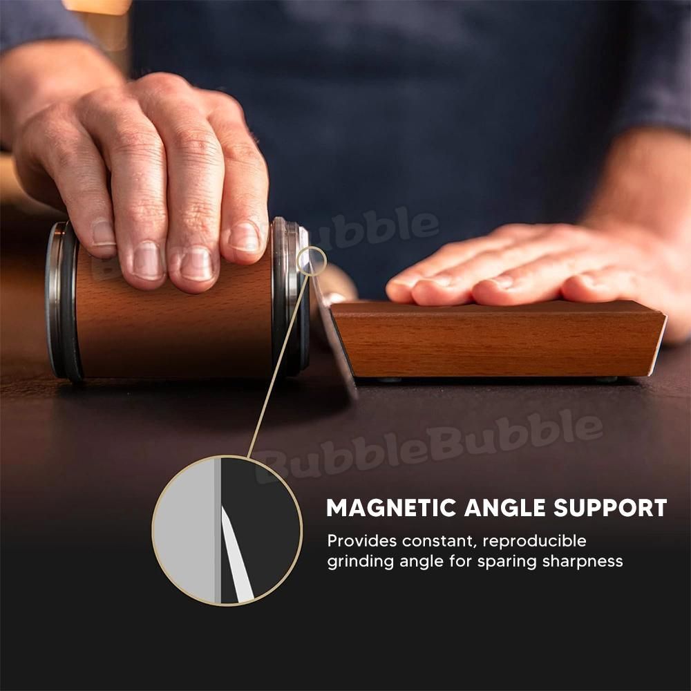 Knife Sharpener Roller Edge Sharpener Diamond Whetstone Kitchen Knife Sharpener - Brown - Size 01