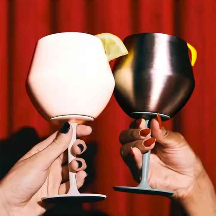 2 Pcs Orange Detachable Stainless Steel Wine Glass - 14oz (420ml) Portable Stemmed Goblet for Outdoors & Travel โ image 6