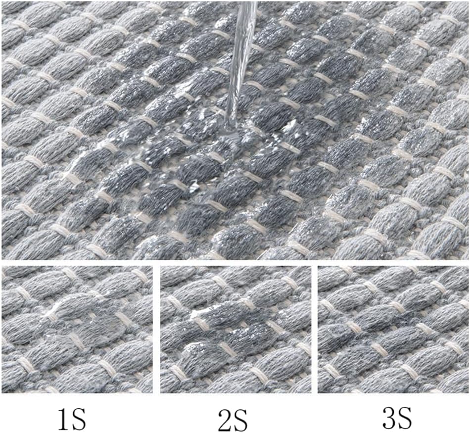 Soft Microfiber Farmhouse Bathroom Rug Washable Kitchen Mats Woven Non Slip Small Bath Mat with Pure Tassels,Tufted Braided Bath Rug for Entryway Doormat — image 3