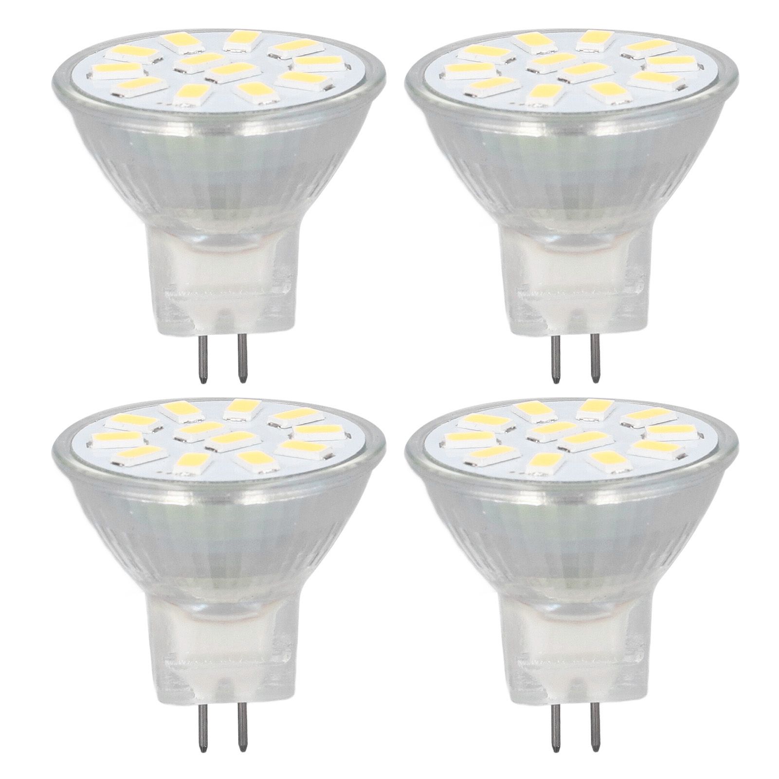 4pcs/set MR11 LED Spot Light Bulb with Dual Needle Base 360° Heat Dissipation 3W 12 LEDs Lamp BulbCold White — image 2