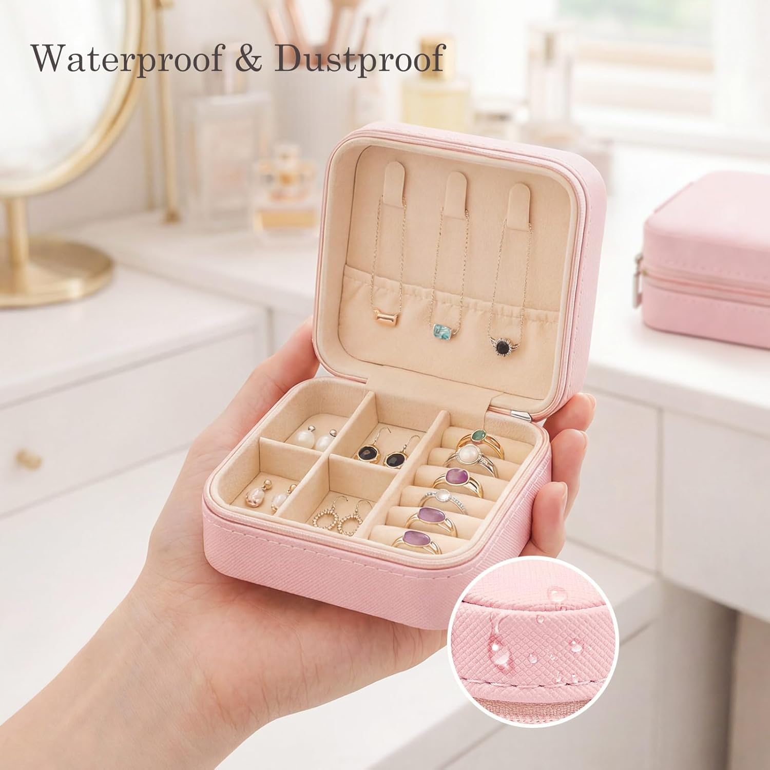 24 Pcs Travel Jewelry Box Exquisite Travel Jewelry Case Portable Jewellery Storage Holder Organizer Box Small Jewelry Organizer for Rings Earrings Necklaces — image 6