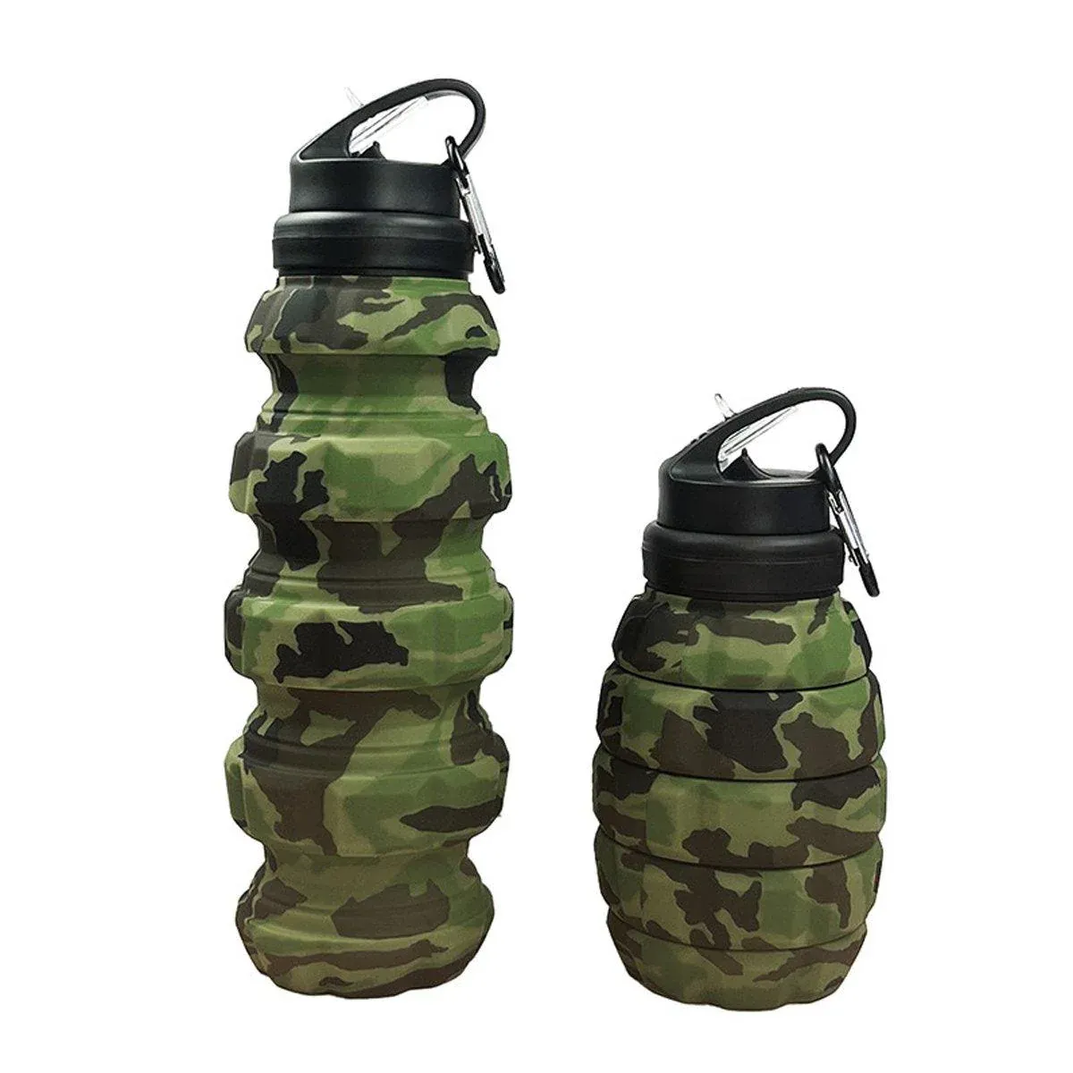 Plastic Grenade Water Bottle Silicone Riding Sports Kettle Retractable Folding Water Bottle — image 2