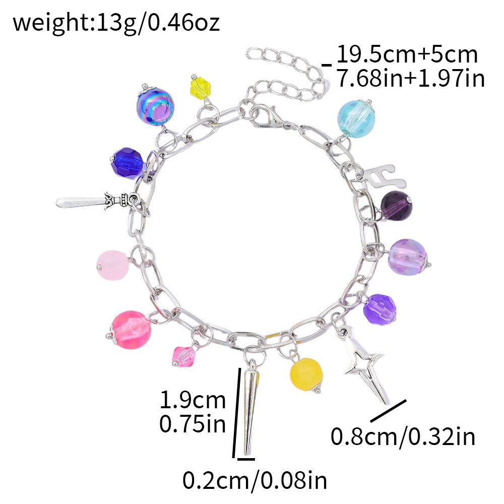Veile Studios Cartoon Anime: Demon Slayer Girl Group Bracelet Fashion Diy Beaded Alloy Drip Oil Jewelry โ image 3