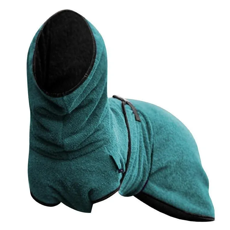 Dog Puppy Hoodies Jacket Solid Coat Pet Winter Soft Warm Clothes S-5XL Lake Blue - 5XL