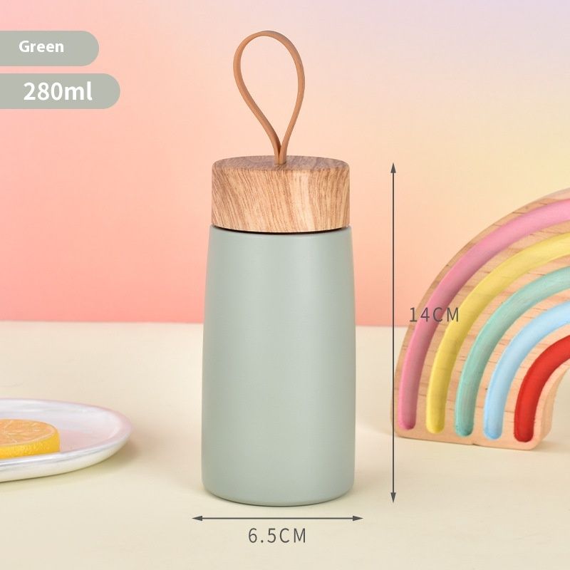 Mini Stainless Steel Vacuum Double-Wall Insulated Water Bottle,Cute Portable Travel Mugs,Leak-proof Sport Thermos Bottles (Green) — image 4