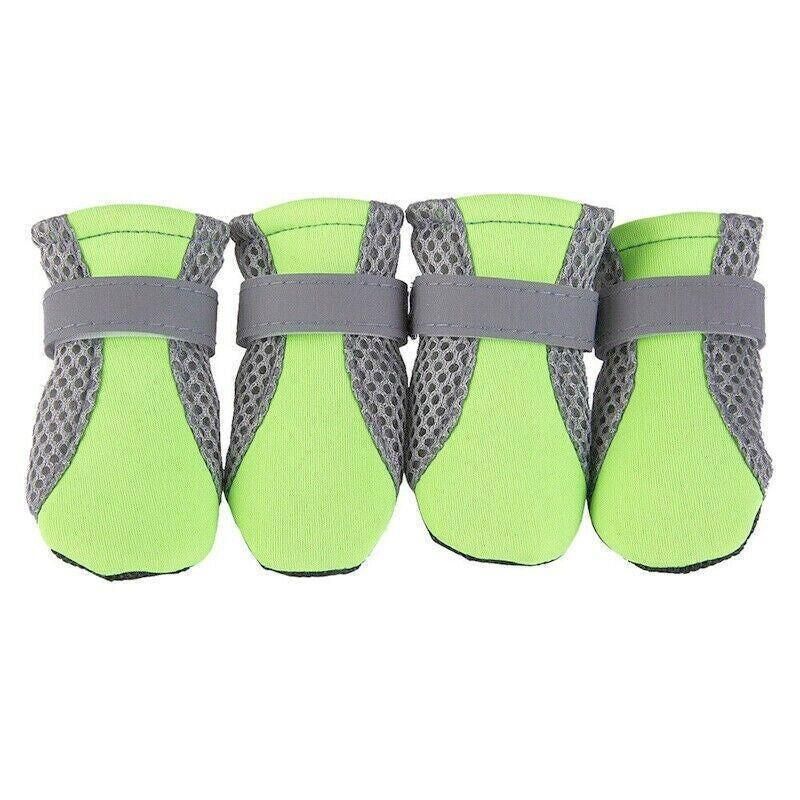 4PCS M Size Anti Slip Waterproof Protective Dog Shoes Rain Boots Pet Socks Booties - Green