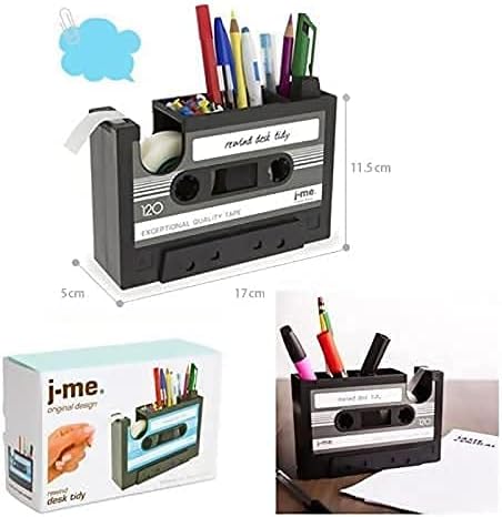 Retro Cassette Tape Pencil Holder - Multifunctional Pencil Holder - Creative Desk Organizer - Pencil Holder with Tape Holder — image 3