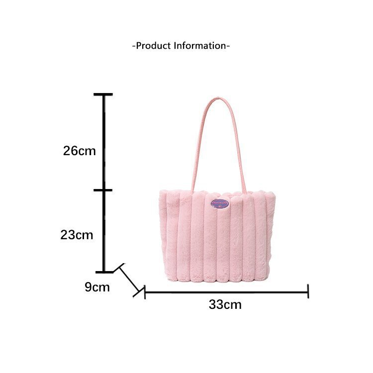 White Faux Fur Tote Bag with Large Capacity, Soft Plush Material & Adjustable Handle – Stylish Shoulder Handbag for Women, Perfect for Daily Commute and Casual — image 4