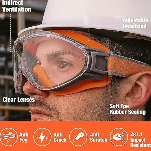 Christmas gifts Anti-Fog Safety Goggles, Outdoor Wind & Dust Protection, Clear Vision Lab & Work Goggles for Aussies(grey) — image 2