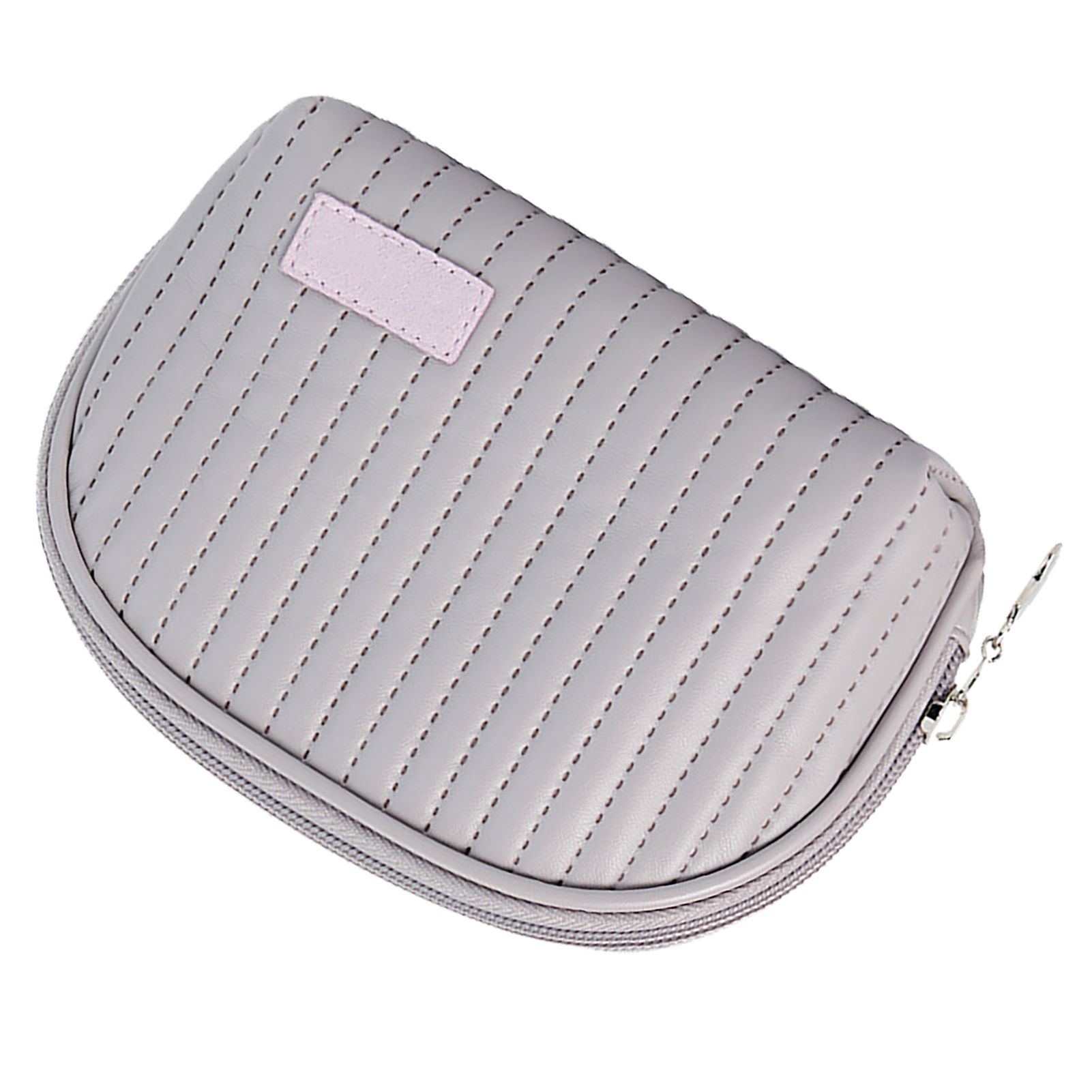PU Leather Makeup Bag Portable Large Capacity Storage Travel Makeup Bag for Lipstick Cosmetic Purple — image 3