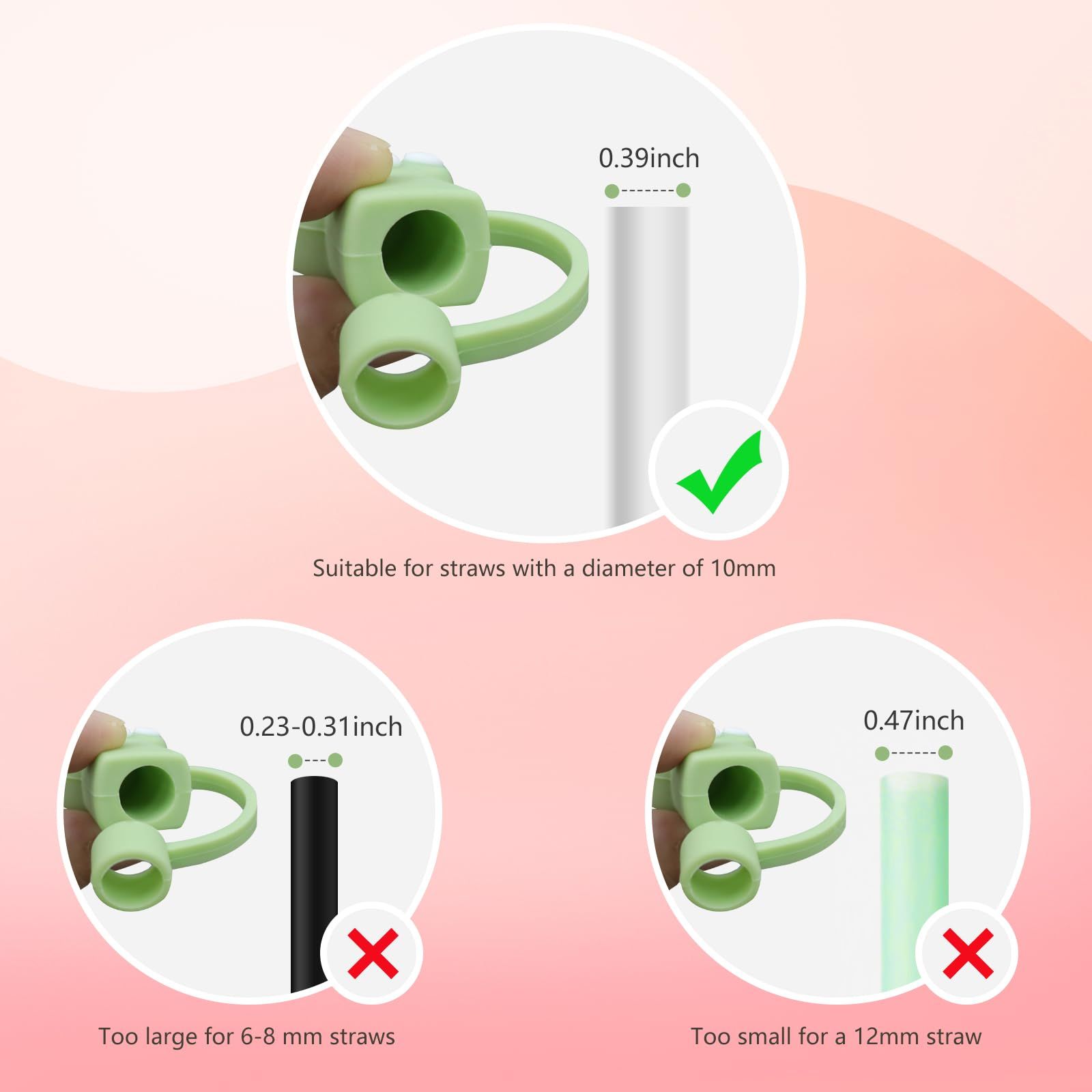6 PCS Cute Straw Cover Toppers for 10 mm Straw, Silicone Straw Tips Lid Compatible, Stoppers Protector Reusable Drinking — image 4