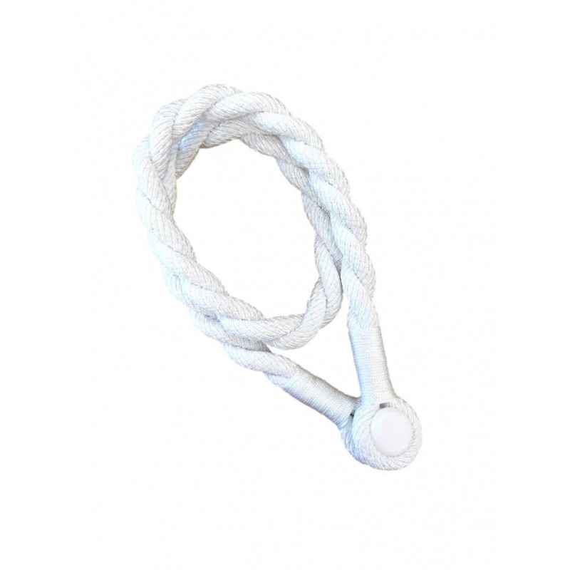 Magnetic weaved rope tieback White