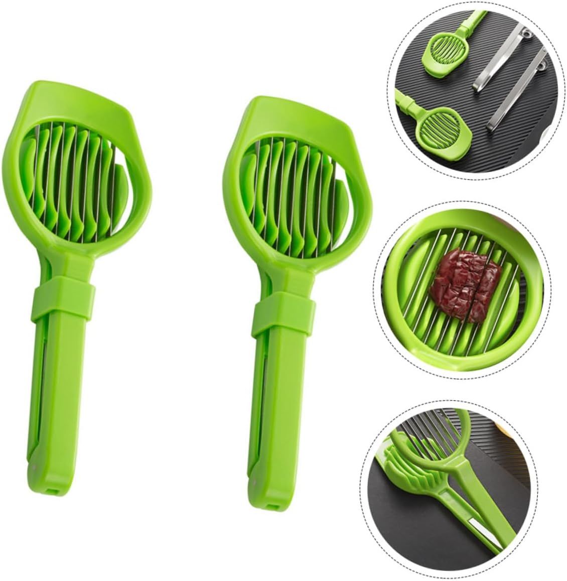 2pcs Egg Cutter, Hard Boiled Eggs Slicers Handheld Fruit Divider Vegetable Slicing Tool for Mushroom Strawberry Cherry Tomato Kiwi Kitchen Gadgets(Green) — image 4