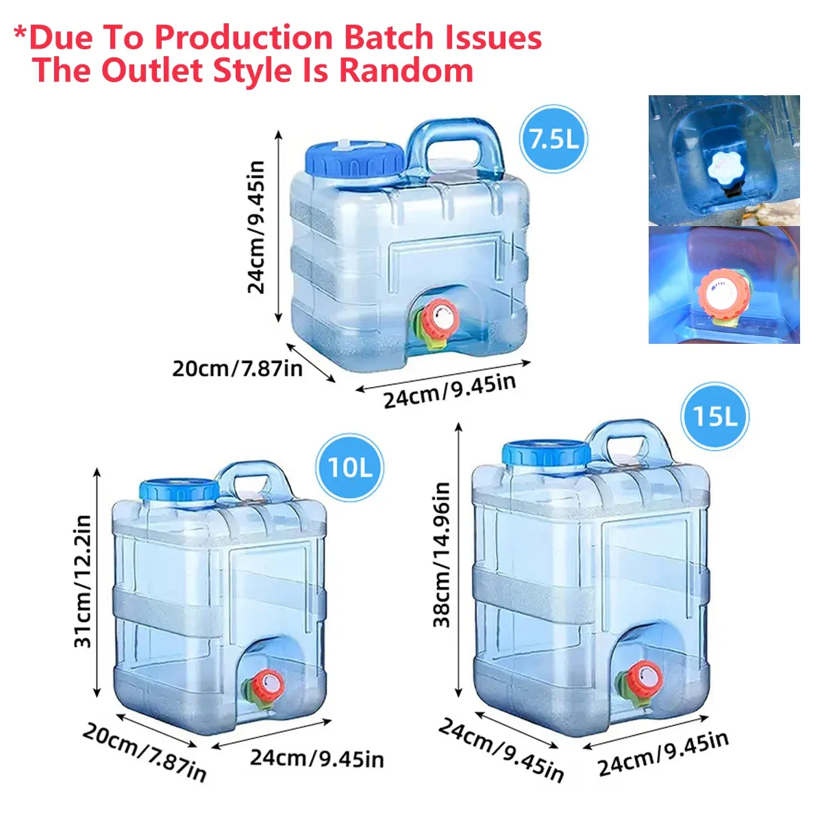 Outdoor Water Bucket Household Storage Car Water Tank Drinking Water Storage - 15L — image 5