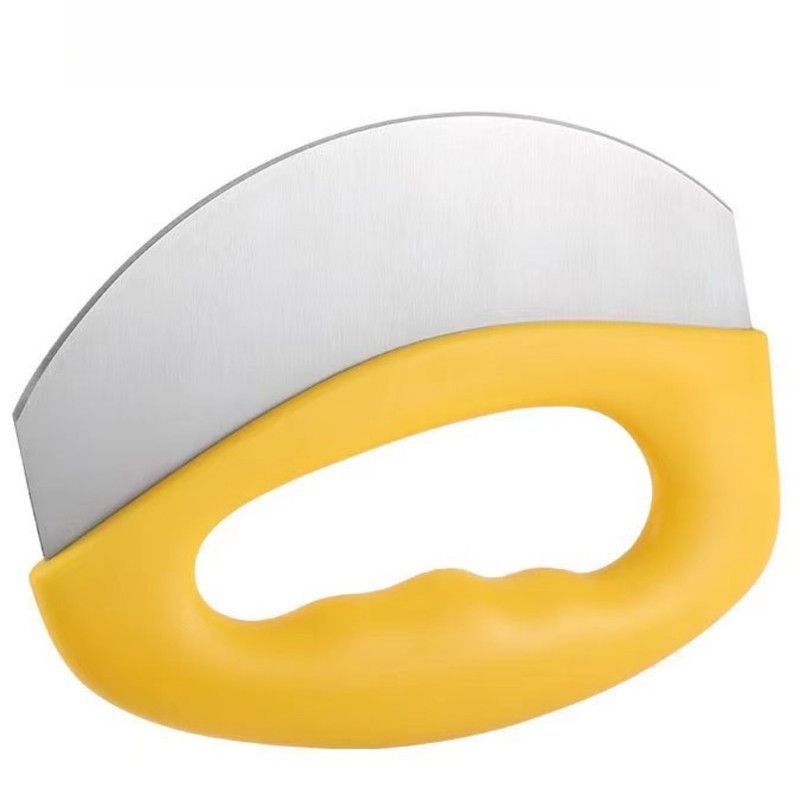Stainless Steel Pizza Cutter with Protective Cover, Multi-purpose Dough Slicer—Yellow — image 5