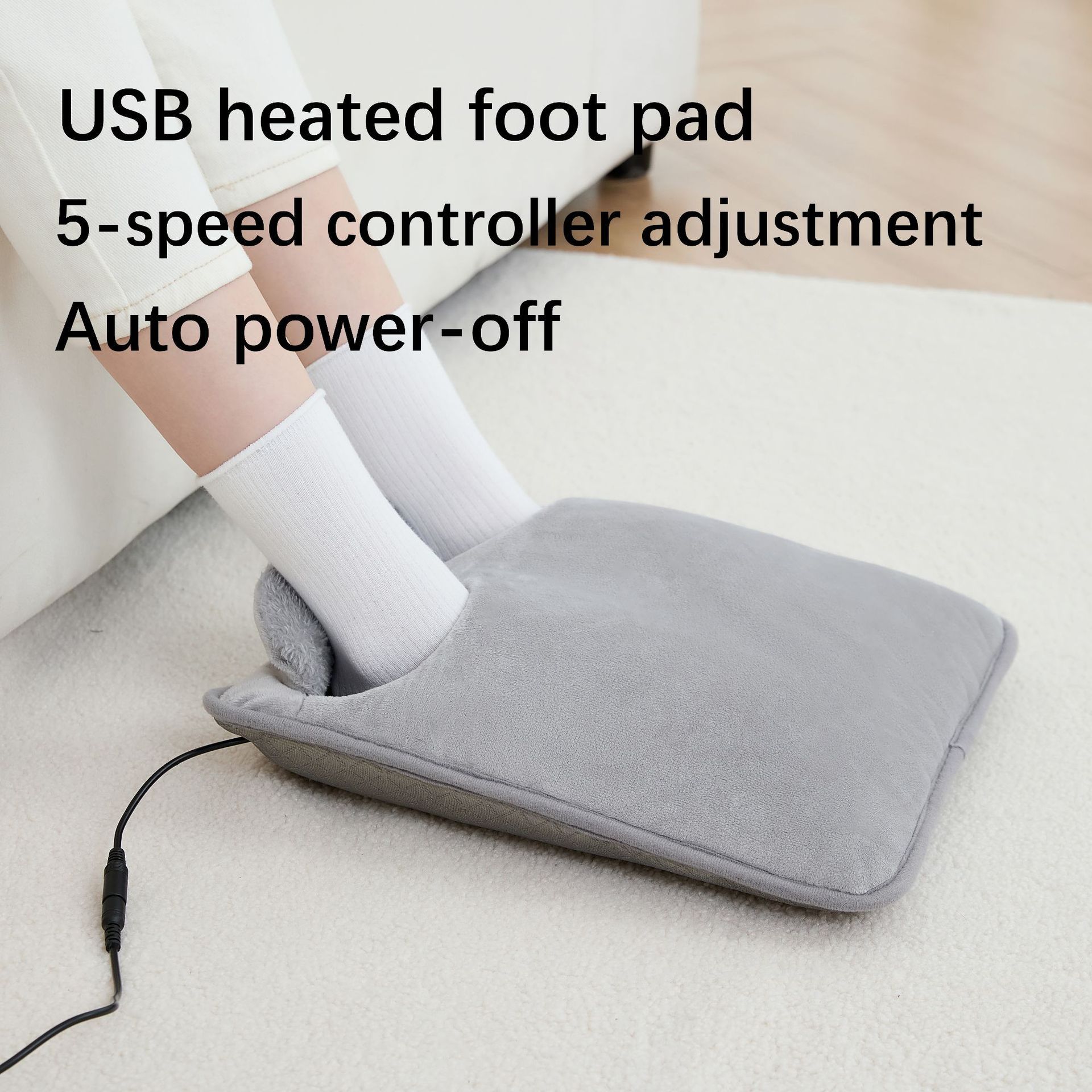 Electric Heated Foot Warmer for Feet, Double Sided Feet Warmer Foot Heating Pad Foot Warmers for Bed, Under Desk, Office, Birthday Christmas Gifts for Women — image 3