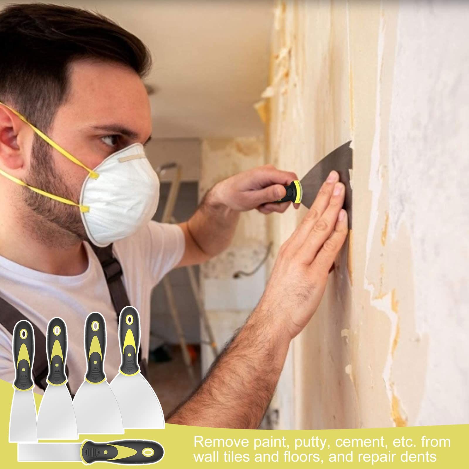 5pcs Putty Scraper Set Stainless Steel Paint Scraper Tool Kit 5 in 1 Spackle Paint Tools Caulk Removal Tool for Wallpaper Decals โ image 3