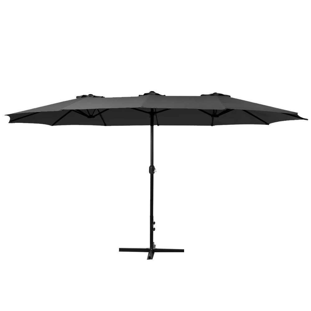 Instahut 4.57m Outdoor Umbrella Beach Pole Garden Tilt Black โ image 3