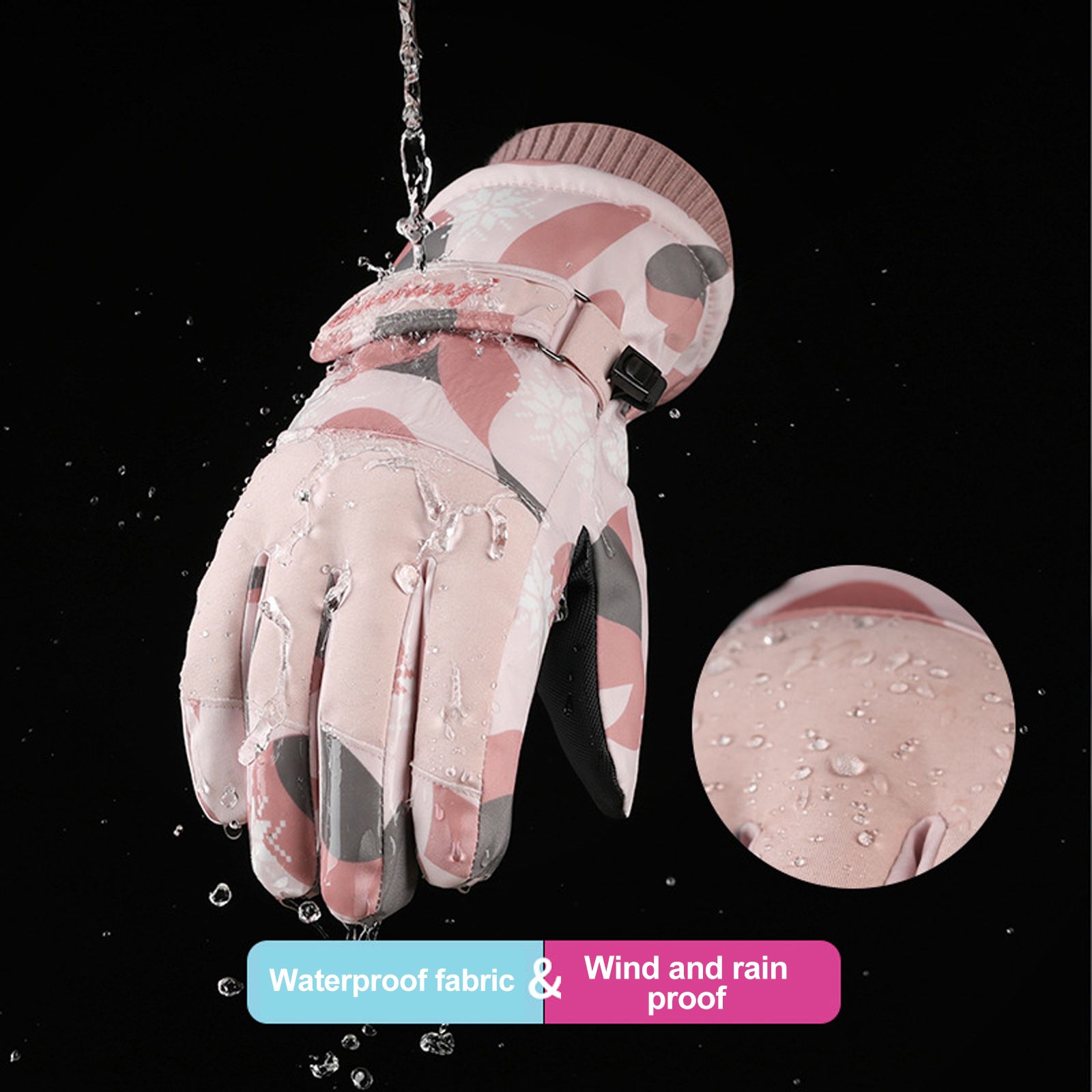 Ski Gloves Autumn and Winter Warm Cycling Gloves Girls Outdoor Windproof Waterproof Touch Screen Gloves โ image 5