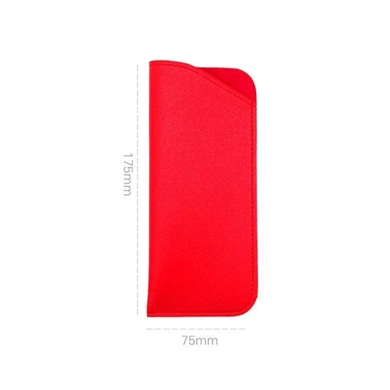 Pu Leather Eyeglass Sunglasses Reading Glasses Case Soft Pouch Bag Pocket - White โ image 4