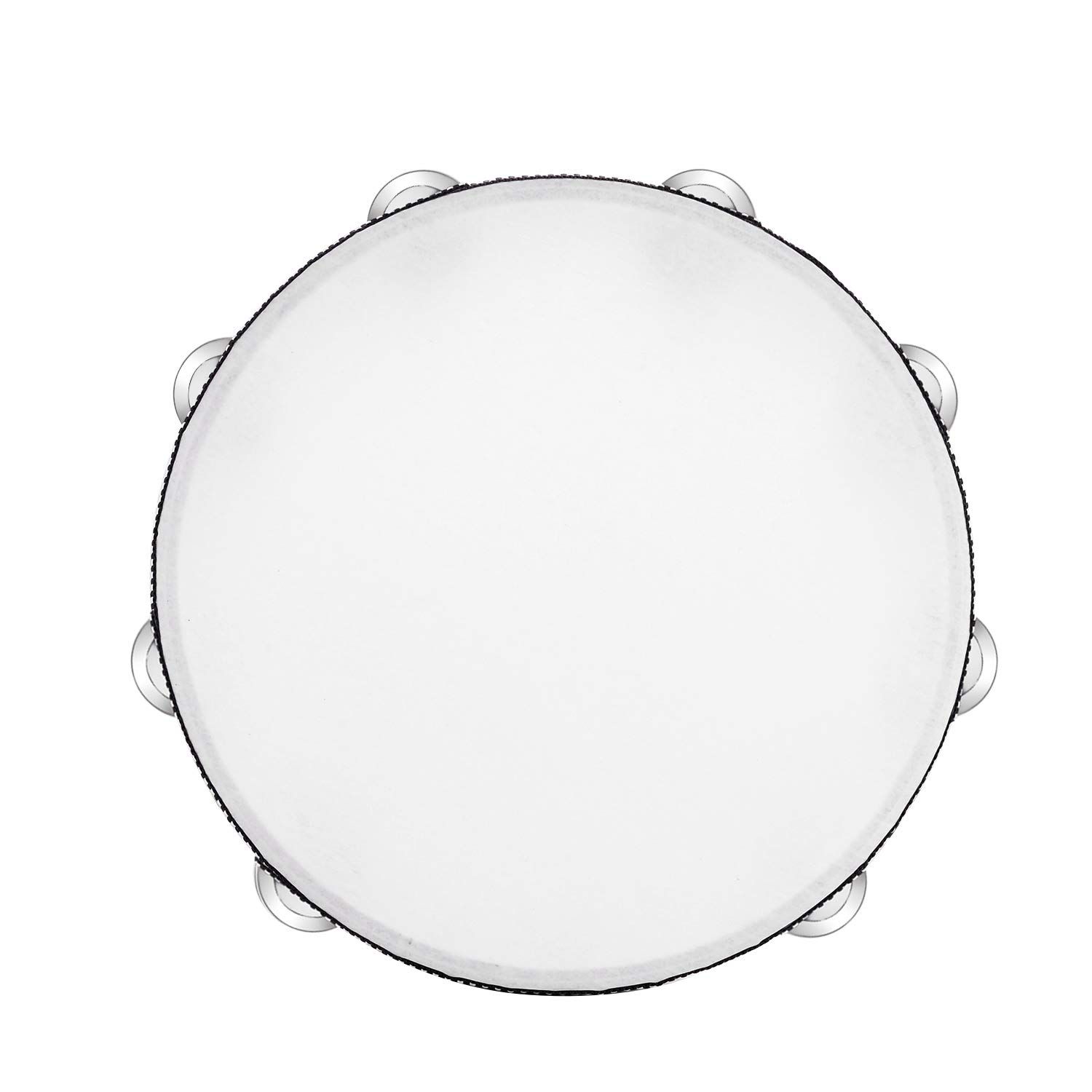Tambourine for adults 10 inch Hand Held Drum Bell Birch Metal Jingles Percussion Gift Musical Educational Instrument (10 inch) — image 2