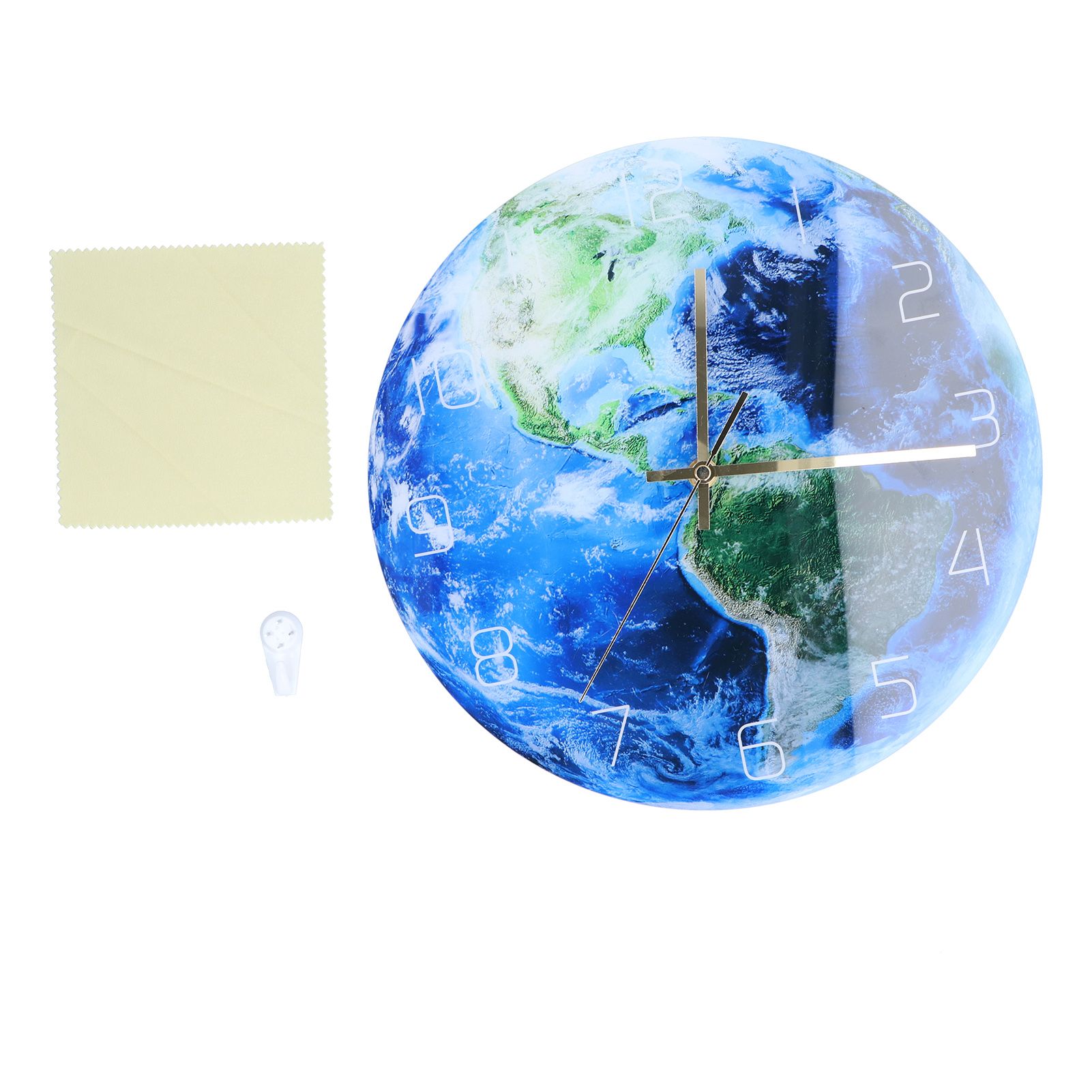 Earth Wall Clock Acrylic Silent Movement Accurate Cutting Stable Non Ticking Space Science Clock for Home Coffee Shop — image 3