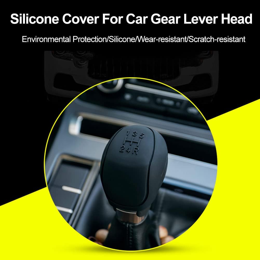 Ocean 2 x 6-Speed Car Silicone Gear Shift Knob Covers (Black and Grey) — image 4