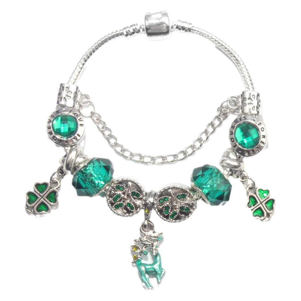 Colorful Cat Eye Glass Bead Clover Pendant Bracelet(19cm) โ image 6