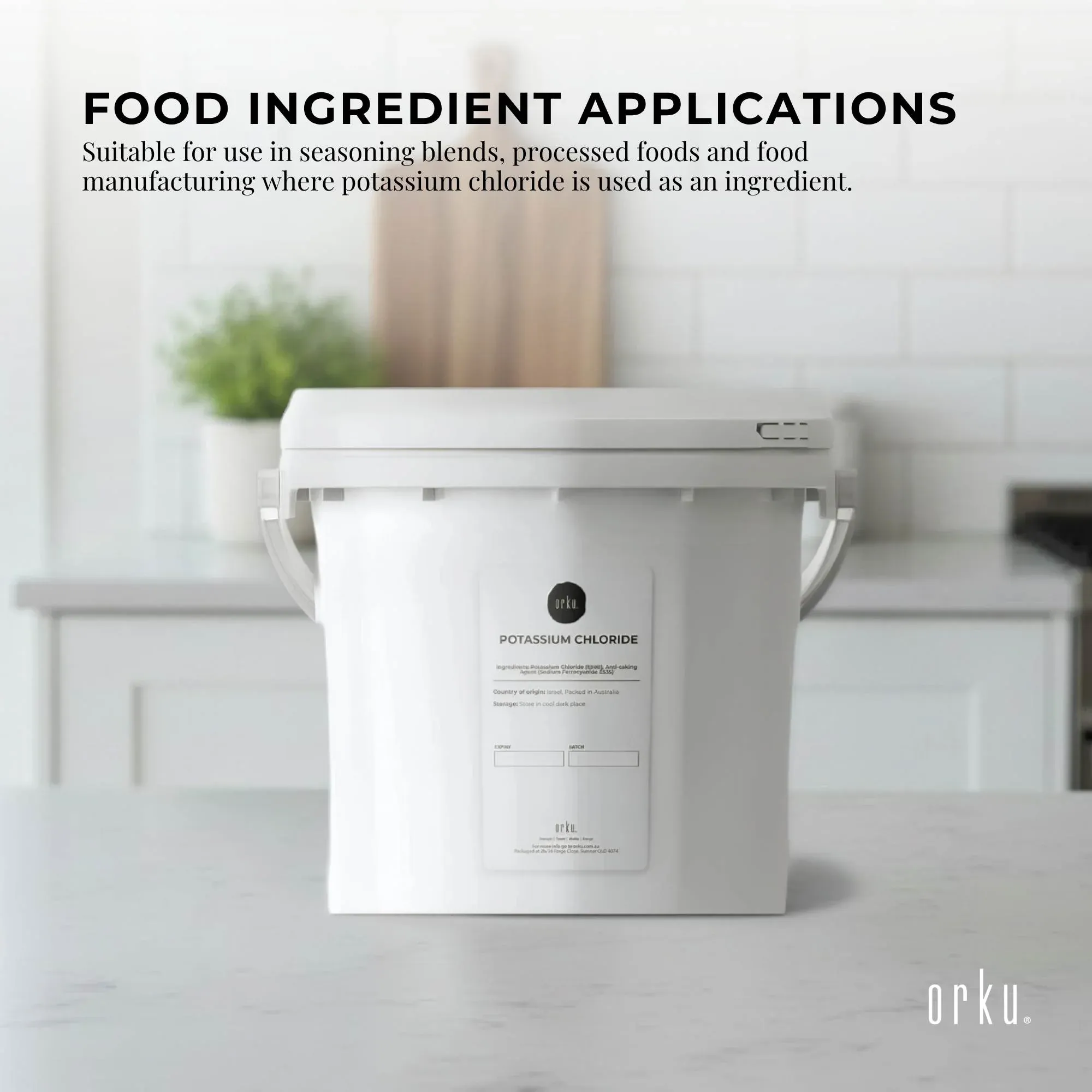 Orku 5Kg Potassium Chloride Powder Tub - Food Grade E508 Salt Substitute — image 5