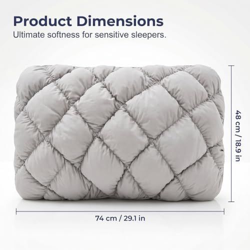 Mellow Sleep Pillow Puff, Pineapple Bun Fluffy Quilted Bed Pillow for Hot Sleepers, Cooling Marshmallow-Soft Sleeping Cushion, Comfy College Dorm — image 2