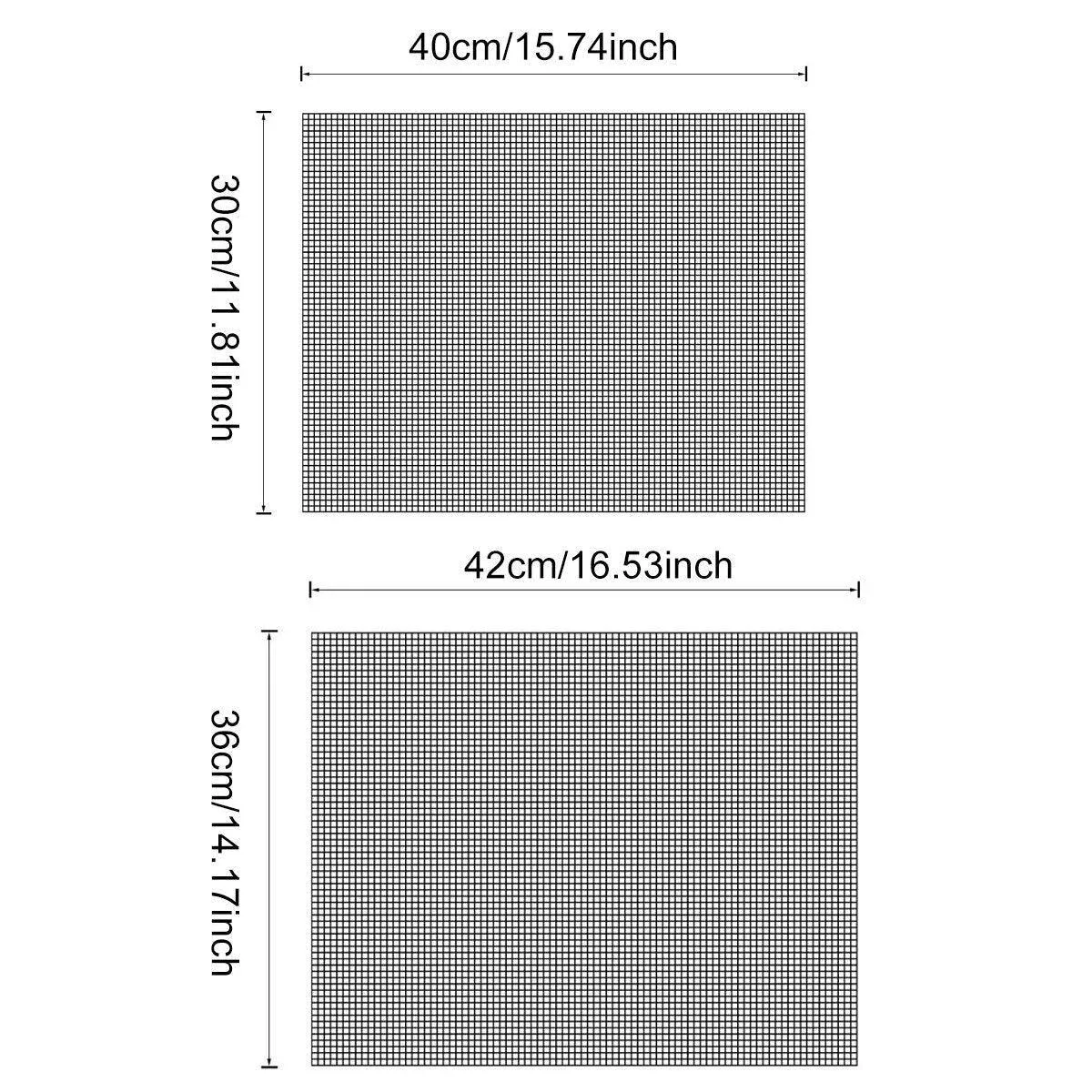 3/6/10PCS Non-Stick BBQ Grill Mat Mesh Liner Cooking Barbecue Sheet Baking Pad - 42 × 36cm-3PCS — image 4