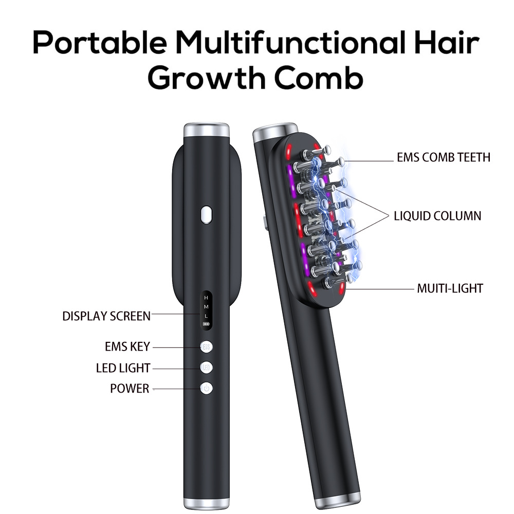 Green Vibrating Scalp Massager Comb - LED Therapy & Oil Infuser for Hair Growth โ image 6