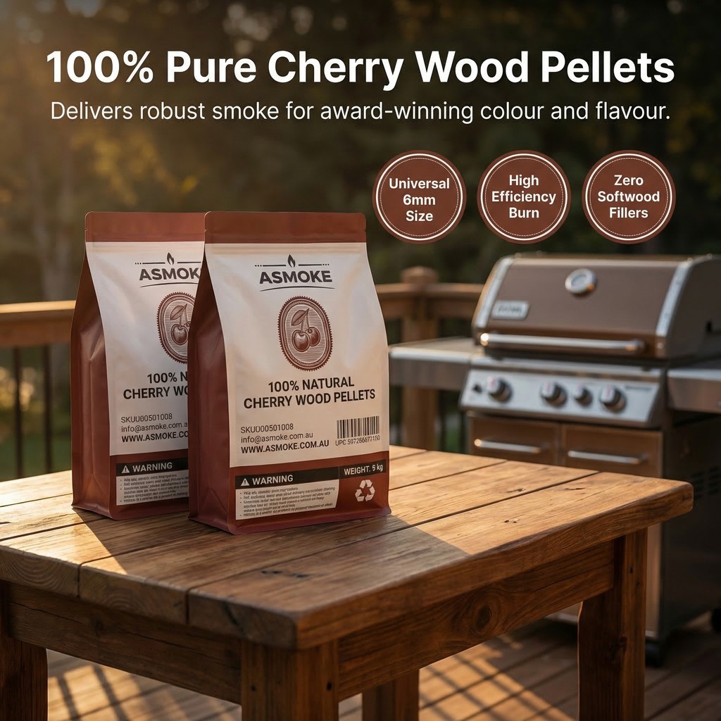 ASMOKE 100% Natural Cherry Wood BBQ Smoker Pellets (9kg / 20lbs) x2 — image 2