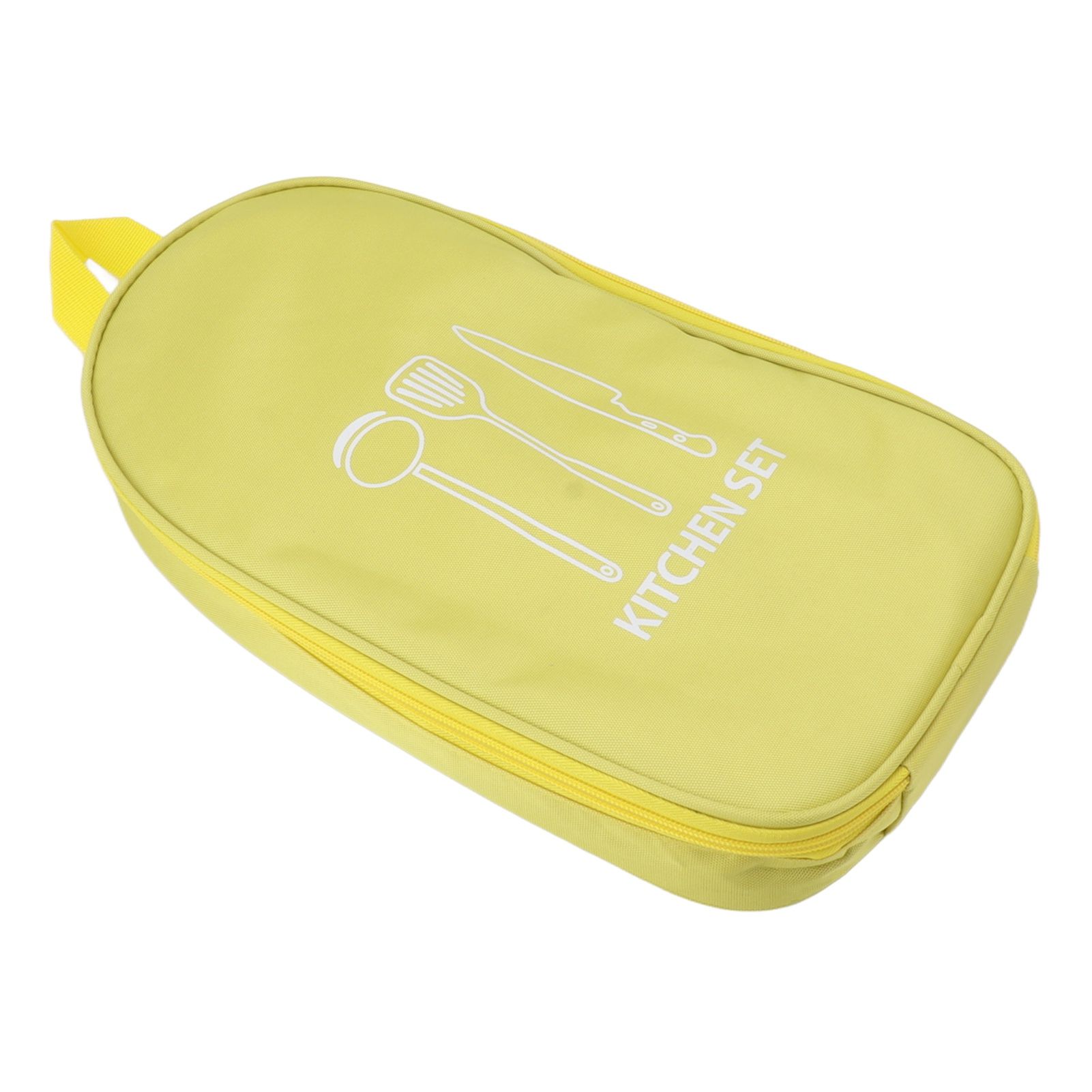 Camping Travel Cooking Utensils Bag Travel Cookware Pouch Bag with Handle for BBQ Camp Cookware Kitchen Kit Yellow โ image 3