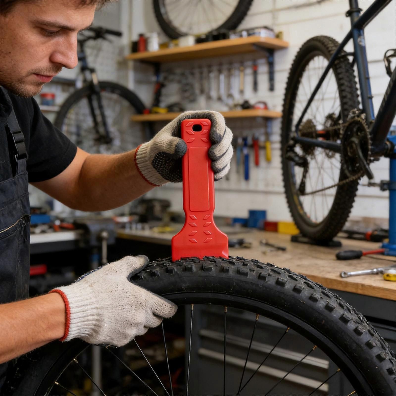 Bicycle Tire Lever ABS Tyre Removal Tool Bike Repair Tool Rim Protector Accessory for Mountain Road Bikes - Red โ image 5