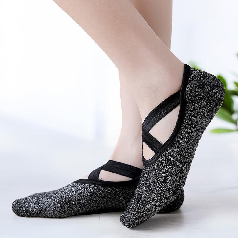 Yoga Socks Non Slip Pilates Massage Ballet Socks with Grip Exercise Cotton Gym - Red โ image 6