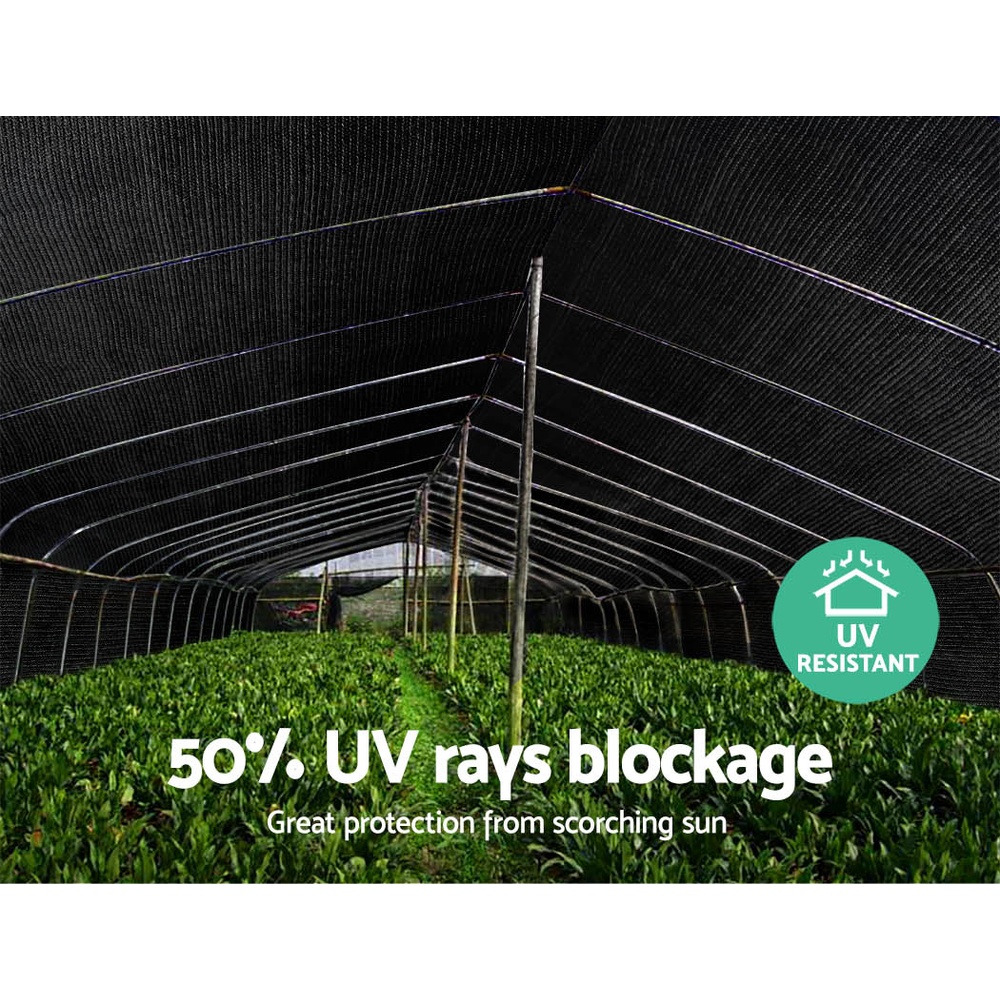 Instahut 50% Shade Cloth 3.66x20m Shadecloth Sail Heavy Duty Black โ image 6