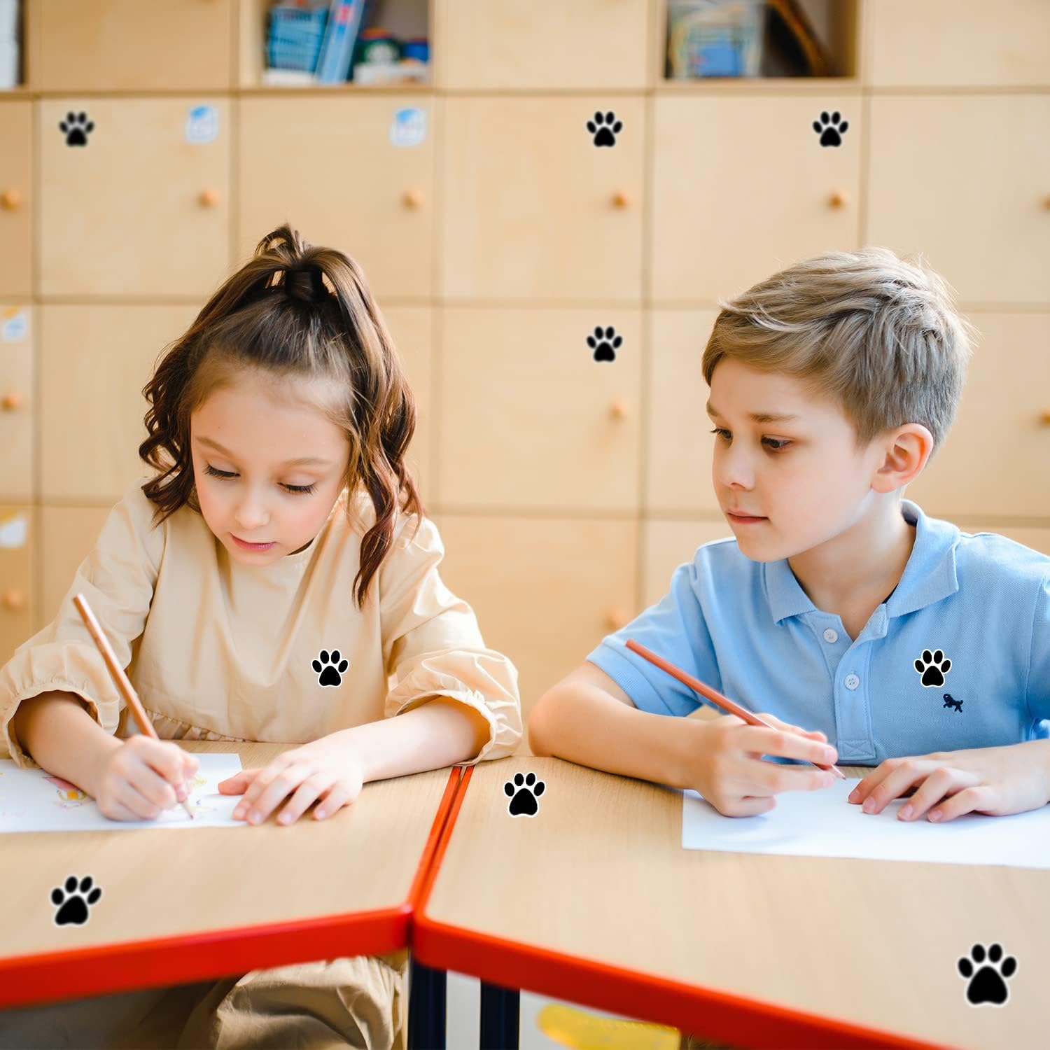 STARLIBOO Paw Print Stickers, 1.5 inch Dog Paw Stickers, 600pcs Puppy Paws Sticker, Clues Paws Print Sticker(Perforation Line/Black) — image 5