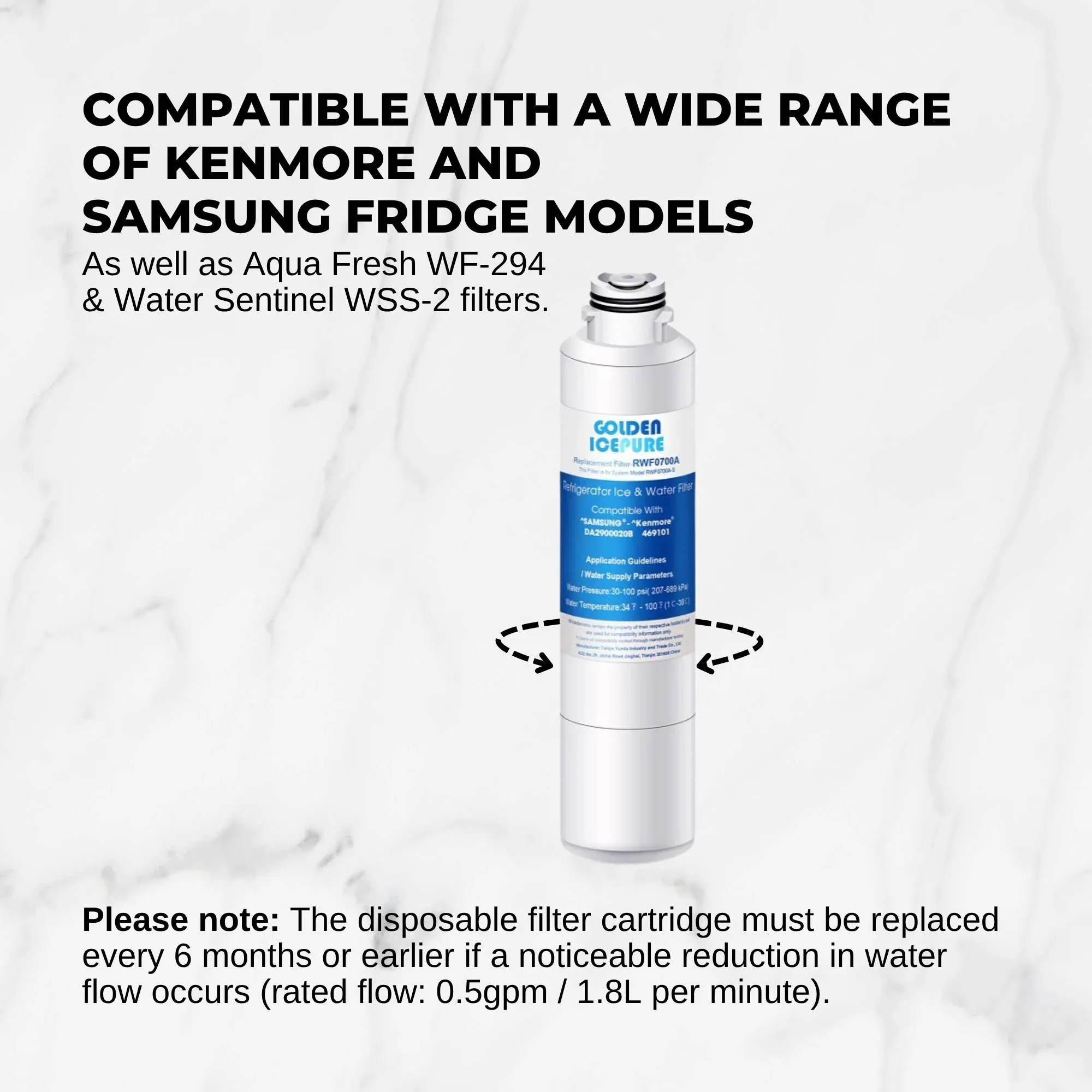 Fridge Water Filter Cartridge RFC0700A RWF0700A For Samsung DA9708006 Kenmore 469101 โ image 4