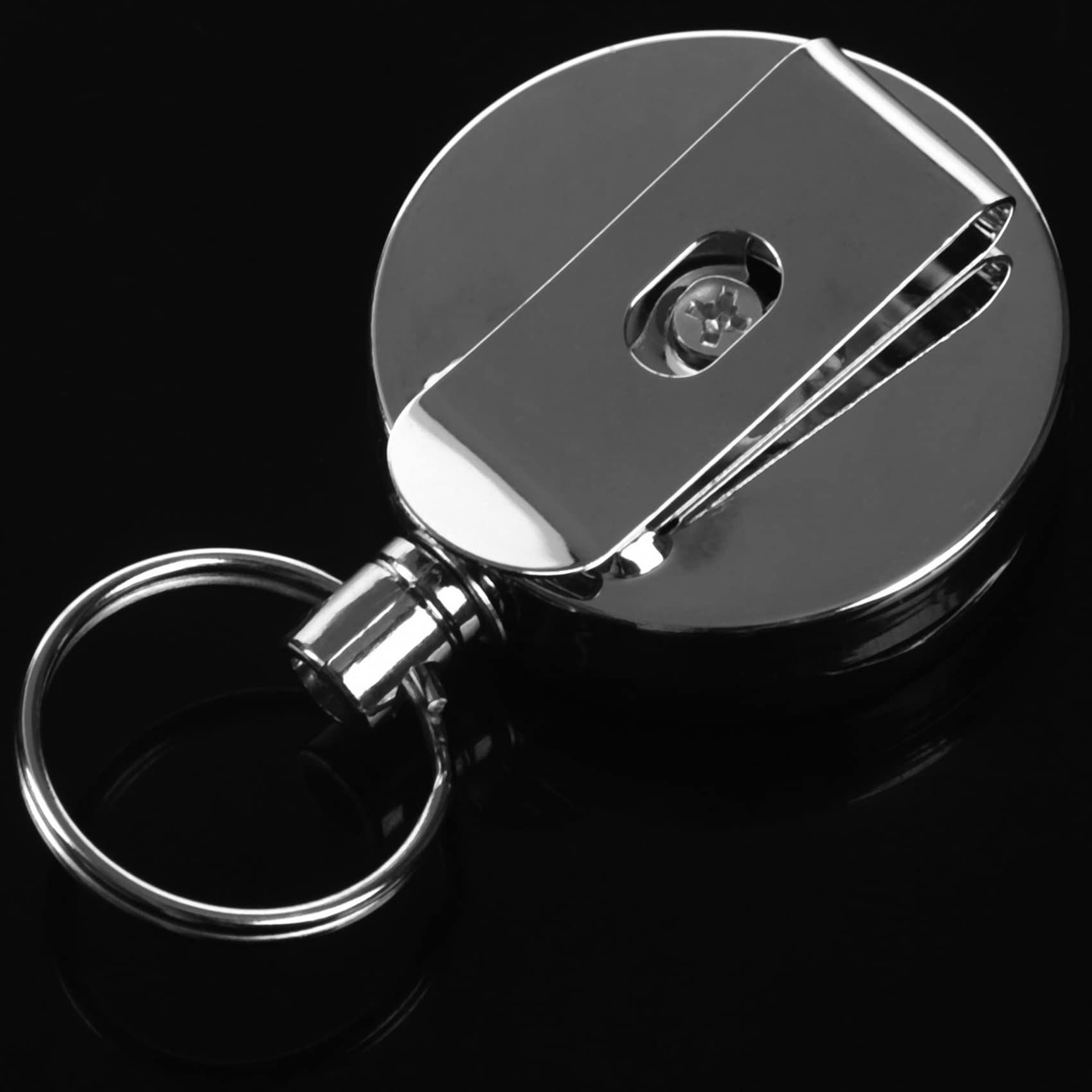 6Pcs Heavy Duty Retractable Reel Badge ID Holder Clip Nurse Name Card Key Belt Clip Reel Clip id Badge Holder Heavy Duty Key Holder โ image 5