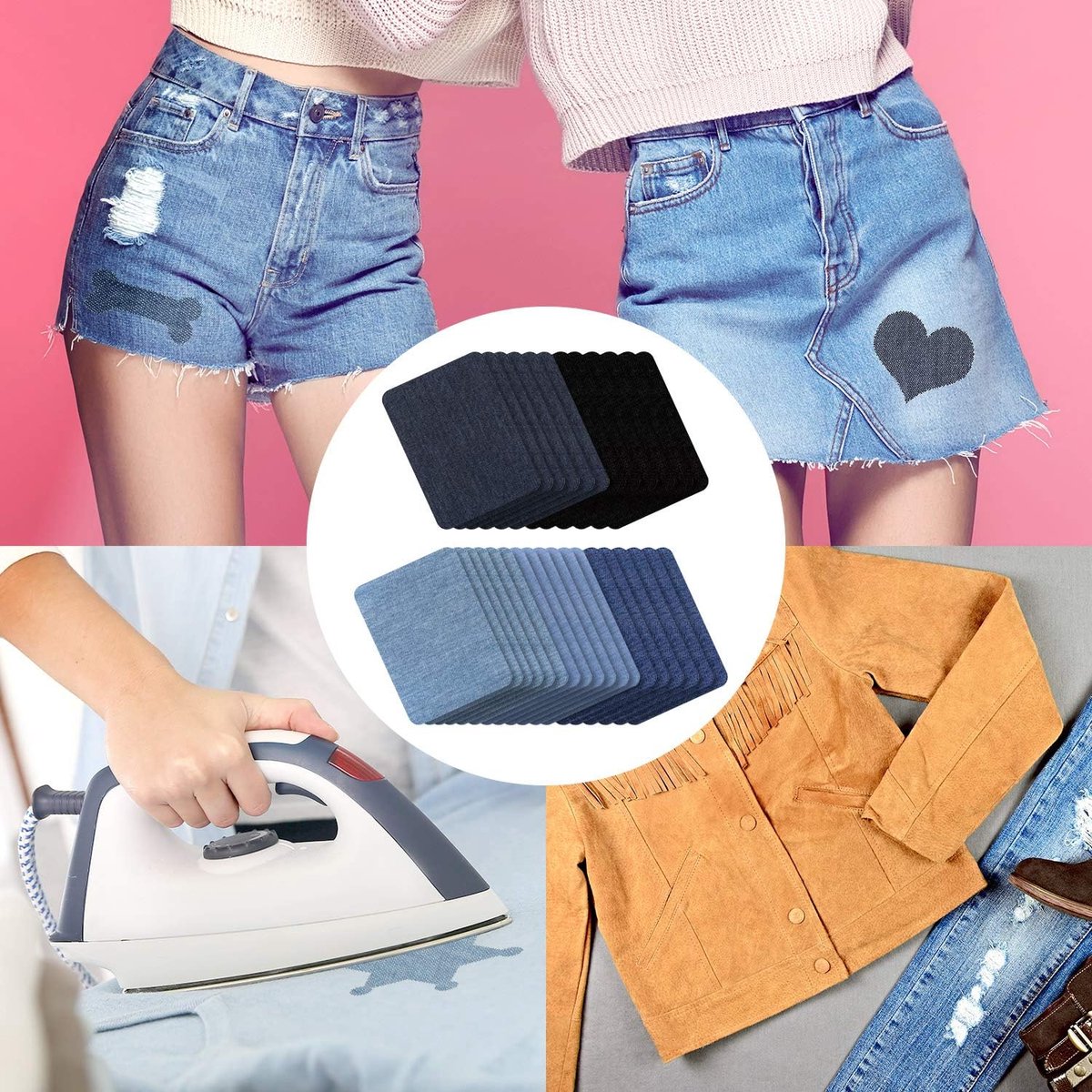 Clothing Repair Patches - 30 Pieces - self-adhesive jeans patches - Repair a hole in clothing - iron-on patches for clothing Repair - clothing repair for jeans — image 4