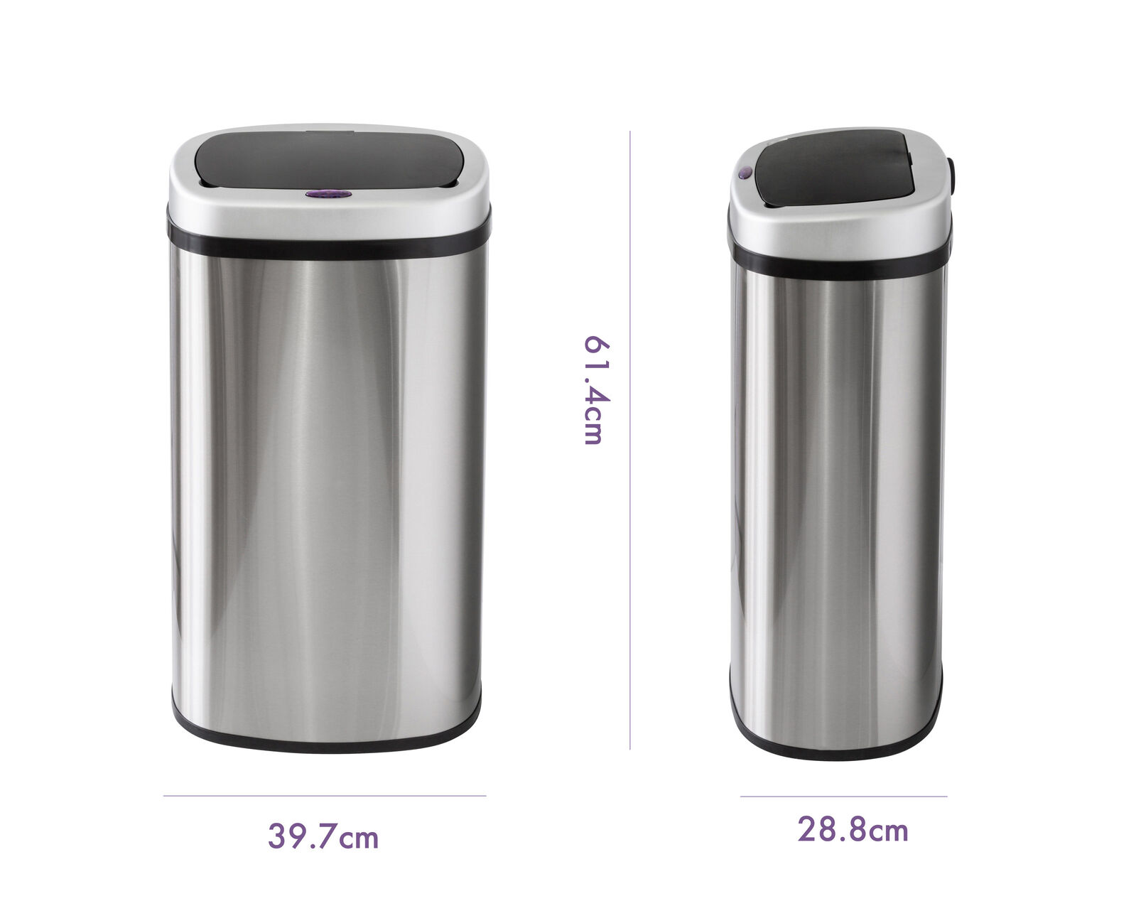 50L Stainless Steel Motion Sensor Rubbish Bin — image 2