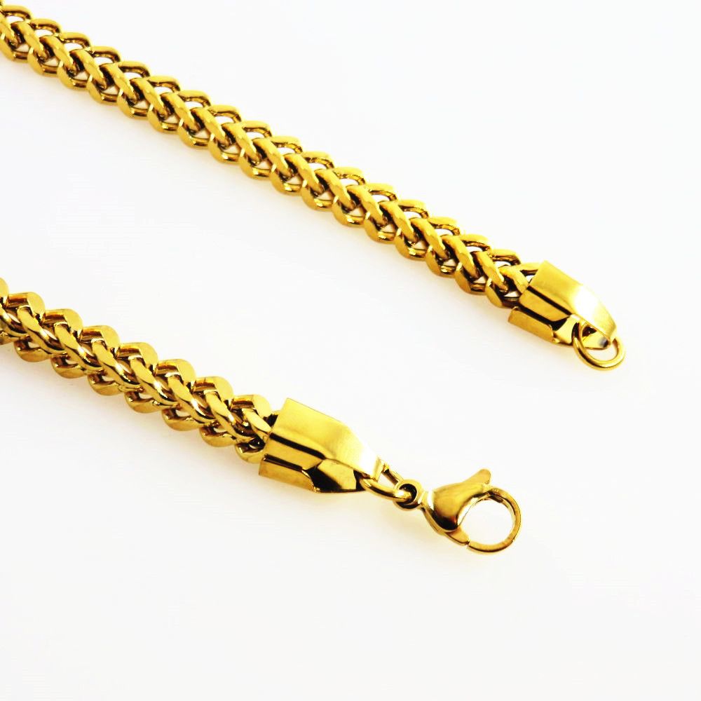 Friends Men Stainless Steel Square Chain Necklace Steel color 5mm-60cm โ image 3