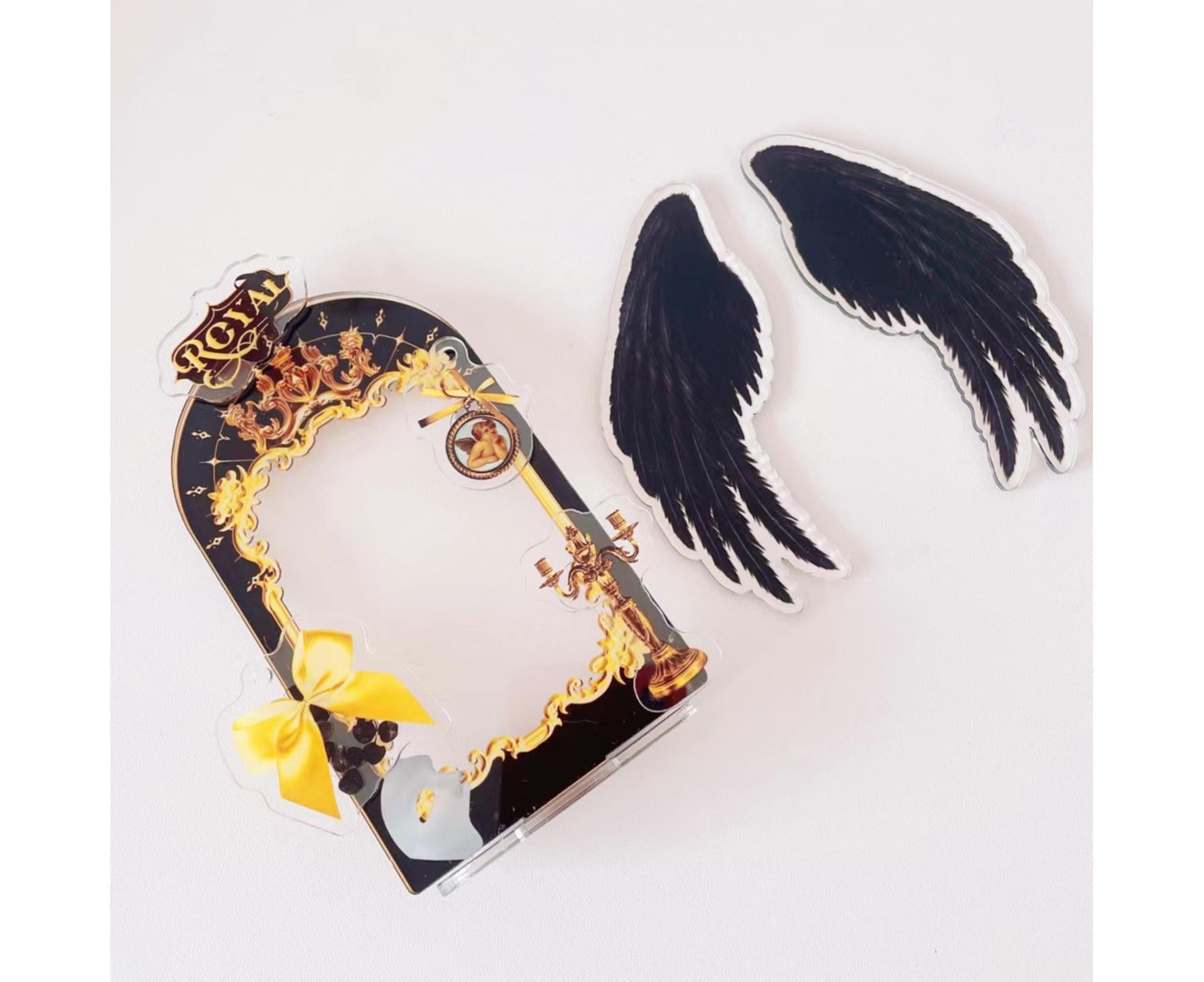 Acrylic Photo Frame Creative Devil Wings Replaceable Album Postcard DIY Storing Desktop Display White/Black 3 Inch Picture Holder Ornament Birthday Gift โ image 4
