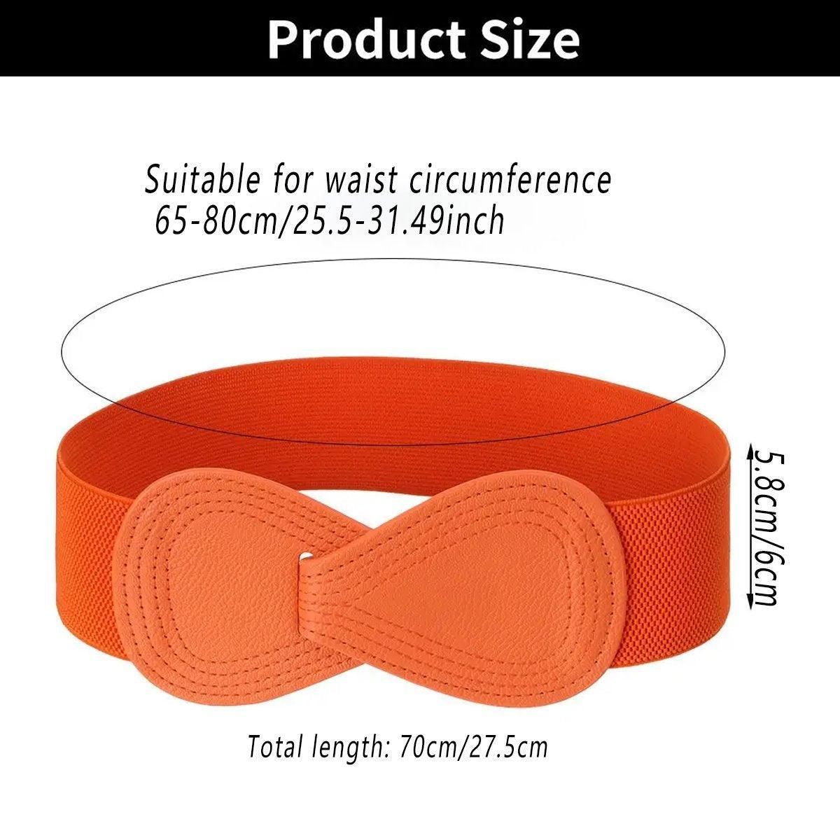 Fashion Belt Red Elastic Waist Cover Wide Belt Women Black Elastic Bow Decoration - Red β image 4