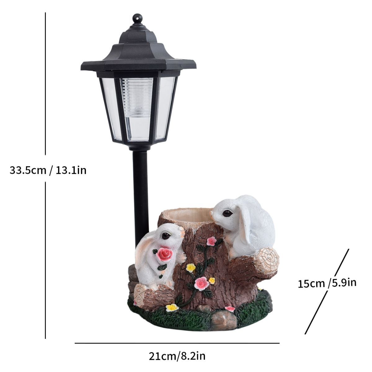 Resin Hummingbird Solar Lamp Outdoor Garden Sculpture Couple Hummingbird - Multi-color - Size 7 — image 6