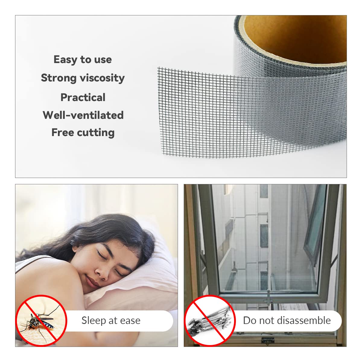 1 Pcs Grey Window Screen Repair Kit, Mesh Repair Tape Strong Adhesive Fiberglass Covering Mesh Tape Waterproof Screen Patch Repair for Door Window Tears Holes โ image 6