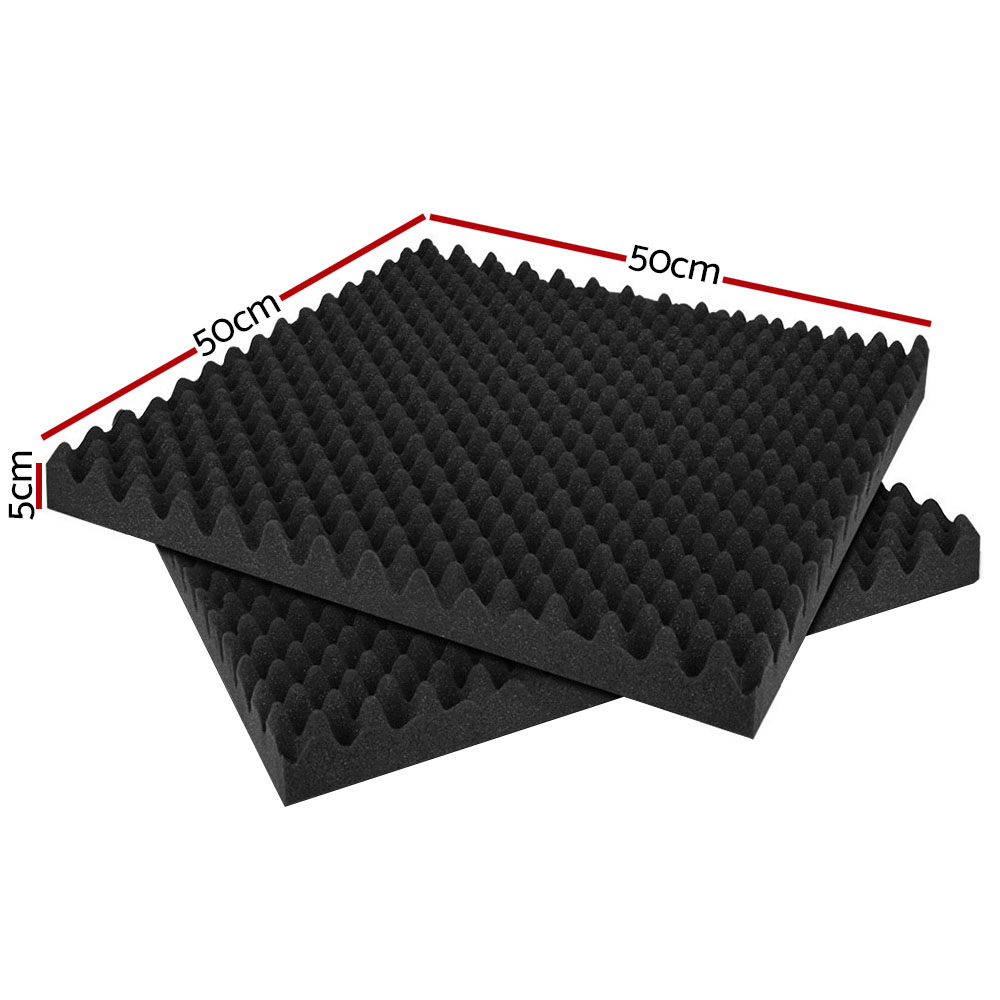 Alpha Acoustic Foam 40pcs 50x50x5cm Sound Absorption Proofing Panels Eggshell โ image 2